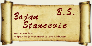 Bojan Stančević vizit kartica